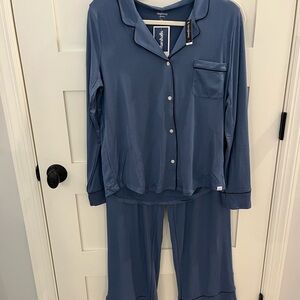 GAP Body Slate Blue Pajama Set with Piping